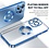 Ntech Hoesje Geschikt voor iPhone 14 Pro – Met Magnetisch Ring Magesafe compatibel backcover – Lens beschermer – Transparant / Blauw