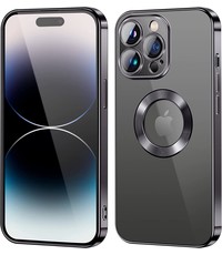 Ntech iPhone 14 Pro hoesje Magnetisch Met Lens beschermer Zwart -