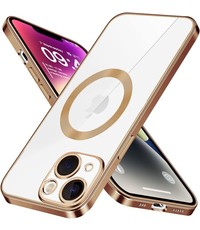 Ntech iPhone 14 hoesje Magnetisch Met Lens beschermer Goud