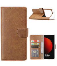 Ntech Xiaomi Mi 12S Ultra Hoesje met Pasjeshouder Bruin