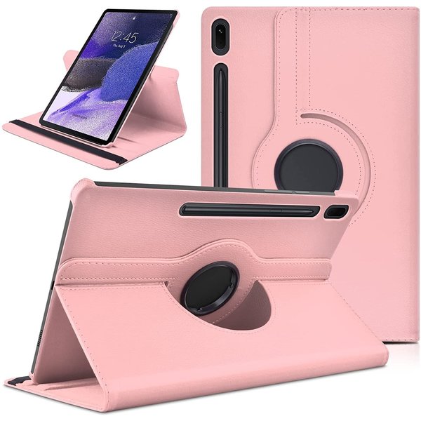 Ntech Hoesje Geschikt Voor Samsung Galaxy Tab S8 hoes Draaibare Book case Licht Roze - Hoesje Geschikt Voor Samsung Galaxy Tab S8 hoesje 2022 - Tab S7 hoes 11 inch Tablet Hoes