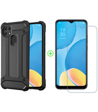 Ntech Oppo A15 Armor Hoesje met Screenprotector