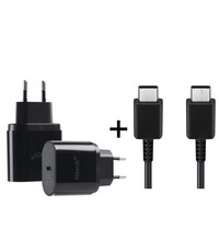 Ntech Samsung oplader M53 / F13/M13 USB-C Adapter 25W - Oplader Type-C Snellader met USB C kabel – Zwart