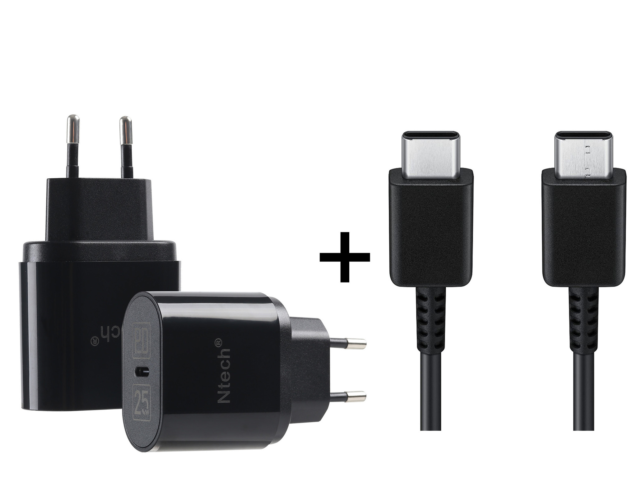 Samsung FS8/ S8 Plus/ / S9 Plus 13/M13/M53 USB-C 25W - Oplader – Type-C Snellader met USB-C kabel – Zwart - Phonecompleet.nl