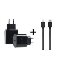 Ntech Geschikt voor iPhones USB-C 25W Power Adapter - met Type-C Lightning kabel – Zwart
