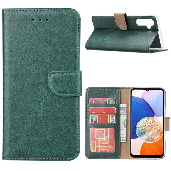 Ntech Hoesje Geschikt Voor Samsung Galaxy A14 5G/4G Hoesje met Pasjeshouder – bookcase Portemonnee – Groen