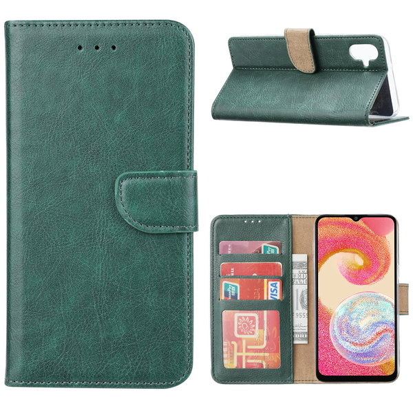 Ntech Hoesje Geschikt Voor Samsung Galaxy A04e Hoesje met Pasjeshouder – Bookcase – Groen