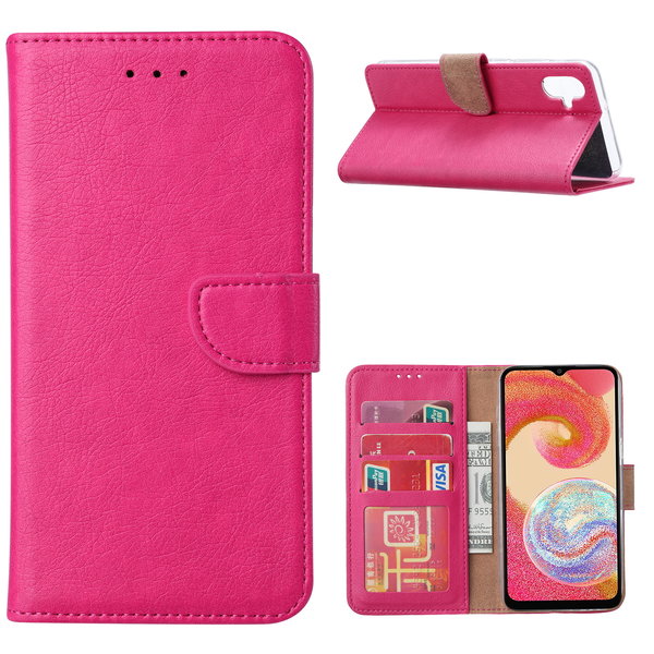 Ntech Hoesje Geschikt Voor Samsung Galaxy A04e Hoesje met Pasjeshouder – Bookcase – Roze
