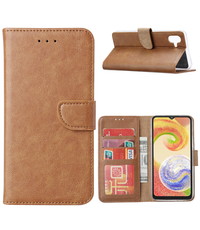 Ntech Samsung Galaxy A04 Hoesje met Pasjeshouder Bruin