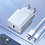 Ntech USB C Adapter met USB C naar USB C kabel snellader - 20W telefoon oplader