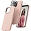 Ntech Hoesje Geschikt voor iPhone 14 – Liquid siliconen backcover met 2x glazen screenprotector en camera lens protector – Pink Sand