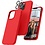 Ntech Hoesje Geschikt voor iPhone 14 Plus – Liquid siliconen backcover met 2x glazen screenprotector en camera lens protector – Rood