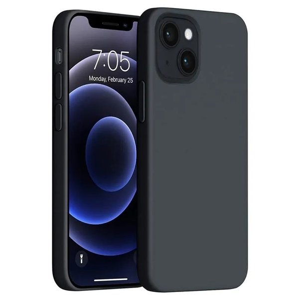 Ntech Hoesje Geschikt voor iPhone 14 hoesje - zacht siliconen - Liquid Backcover - Zwart