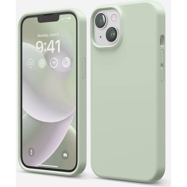 Ntech Hoesje Geschikt voor iPhone 14 - zacht siliconen - Liquid Backcover – Mint
