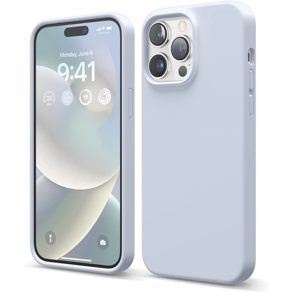 Ntech Hoesje Geschikt voor iPhone 14 Plus - zacht siliconen - Liquid Backcover - Babyblauw