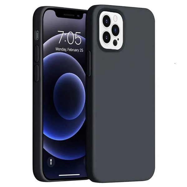 Ntech Hoesje Geschikt voor iPhone 14 Pro - zacht siliconen - Liquid Backcover - Zwart