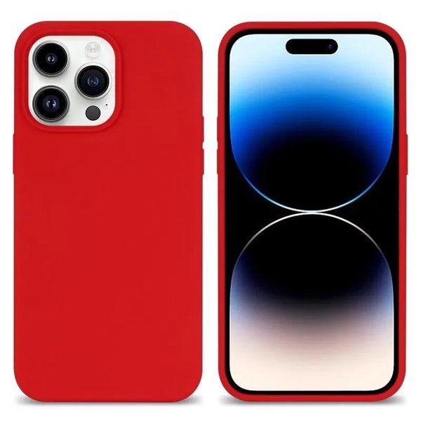 Ntech Hoesje Geschikt voor iPhone 14 Pro - zacht siliconen - Liquid Backcover - Rood