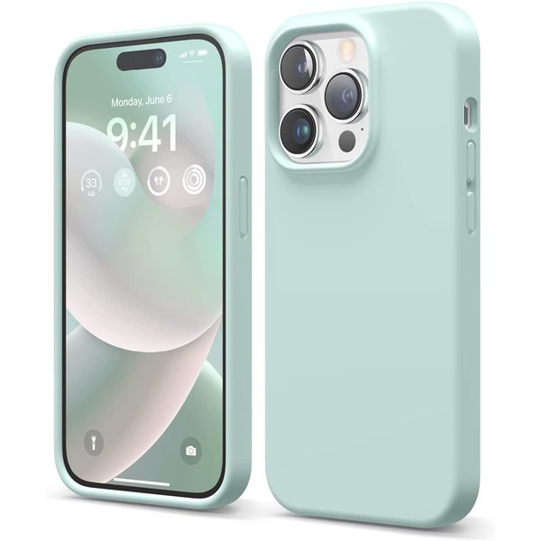 Ntech Hoesje Geschikt voor iPhone 14 Pro - zacht siliconen - Liquid Backcover – mint