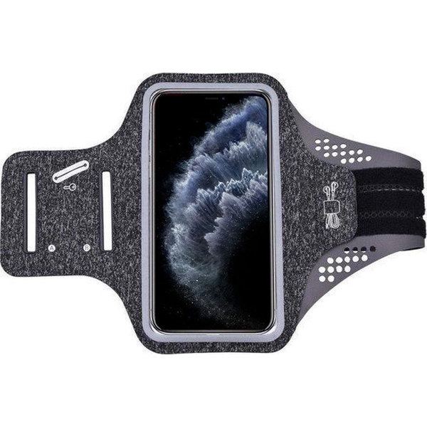 Ntech Geschikt voor iPhone 11 Pro hardloop telefoonhouder – armband - sportband - van stof - Zwart
