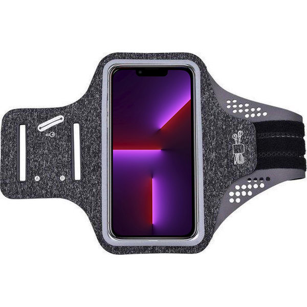 Ntech Geschikt voor iPhone 13 Pro max hardloop telefoonhouder – armband - sportband - van stof - Zwart