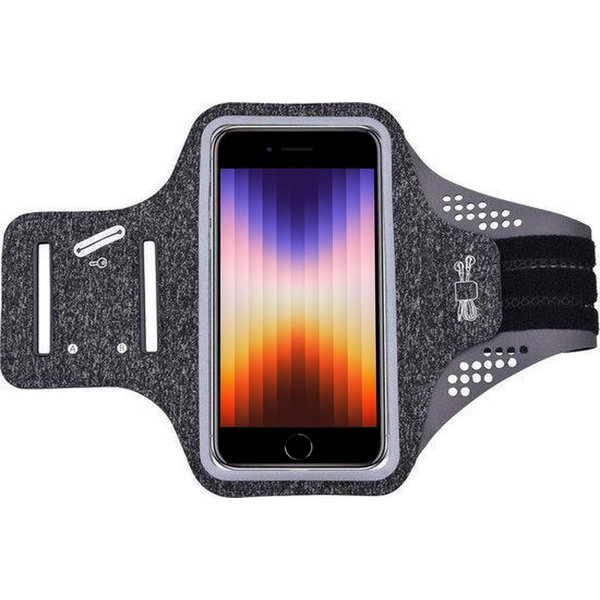 Ntech Geschikt voor iPhone SE 2022 2 hardloop telefoonhouder – armband - sportband - van stof - Zwart