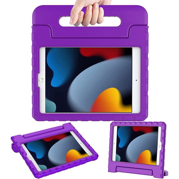 Ntech iPad 2021 Hoes Kinderen Paars - iPad 10.2 (2019) kinderen Hoes - iPad 10.2 (2020) Hoes Kidsproof Backcover met handvat - Ntech