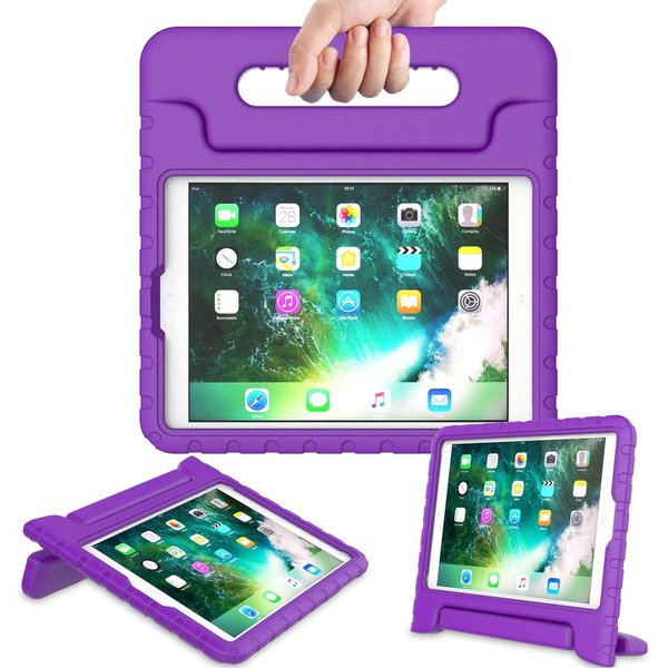 Ntech ipad 2017 hoes kinderen Paars - iPad 2018 kinderen Hoes - ipad 6e generatie hoesjes Kidsproof Backcover met handvat - Ntech