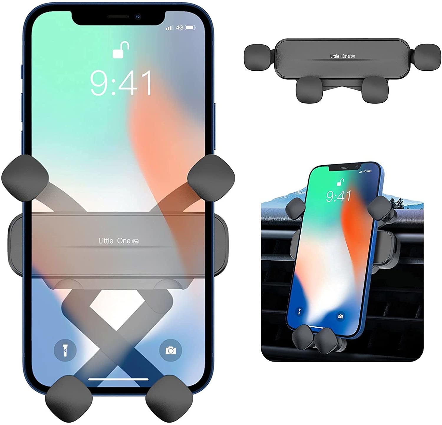 auto ventilatie Gravity Air Clip Ntech - Universele Telefoon Houder voor iPhone 14 / 14 Pro / Pro / samsung S23 / S23 ultra / S23 Plus Ventilatierooster - Phonecompleet.nl