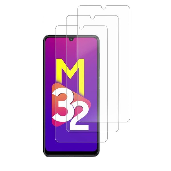 Ntech Screenprotector Geschikt voor Samsung Galaxy M32 screenprotector Beschermglas - 3 stuks Screenprotector Geschikt voor Samsung Galaxy M32 screen protector glas - Screenprotector Geschikt voor Samsung Galaxy M32