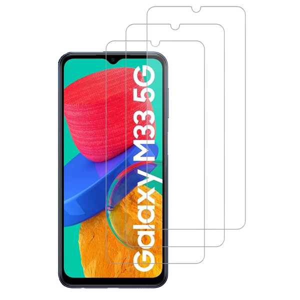 Ntech Screenprotector Geschikt voor Samsung Galaxy M33 screenprotector Beschermglas - 3 stuks Screenprotector Geschikt voor Samsung Galaxy M33 screen protector glas - Screenprotector Geschikt voor Samsung Galaxy M33