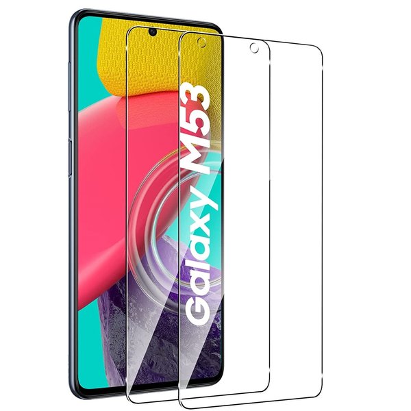 Ntech Screenprotector Geschikt voor Samsung Galaxy M53 screenprotector Beschermglas Screenprotector Geschikt voor Samsung Galaxy M53 screen protector glas - Screenprotector Geschikt voor Samsung Galaxy M53 - 2 stuks