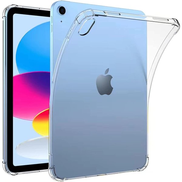 Ntech Hoes geschikt voor iPad 2022 siliconen transparant cover /Hoes geschikt voor iPad 10e generatie transparant hoes Anti-Shock siliconen Backcover