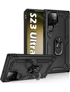 Ntech Samsung Galaxy S23 Ultra hoesje Hybrid Armor Anti-Shock hoesje Zwart
