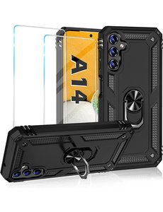 Ntech Samsung A14 Hoesje Anti-Shock Hybrid Armor hoesje Zwart