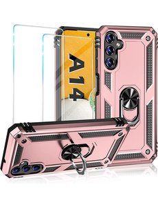 Ntech Samsung A14 Hoesje Anti-Shock Hybrid Armor hoesje Rose Goud