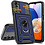 Ntech Hoesje Geschikt Voor Samsung Galaxy A54 hoesje Blauw met Ring Houder en camera bescherming - Galaxy A54 Screenprotector - 2 stuks