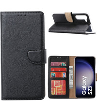 Ntech Samsung Galaxy S23 Hoesje met Pasjeshouder Zwart