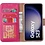 Ntech Hoesje Geschikt Voor Samsung Galaxy S23 Hoesje met Pasjeshouder – Bookcase – Roze