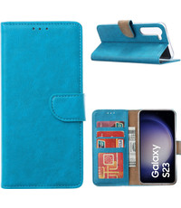 Ntech Samsung Galaxy S23 Hoesje met Pasjeshouder Blauw
