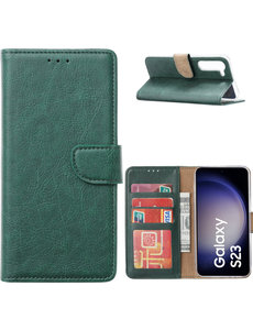 Ntech Samsung Galaxy S23 Hoesje met Pasjeshouder Groen
