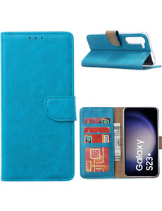 Ntech Samsung Galaxy S23 Plus Hoesje met Pasjeshouder Blauw