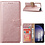 Ntech Hoesje Geschikt Voor Samsung Galaxy S23 Ultra Hoesje met Pasjeshouder – Bookcase – Rosegoud
