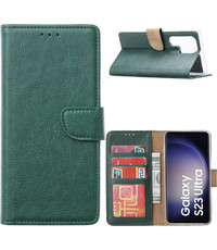 Ntech Samsung Galaxy S23 Ultra Hoesje met Pasjeshouder Groen