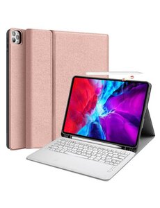 Ntech iPad Pro 11 2020 Keyboard Hoes Rose Gold - iPad 11 inch Hoes Met Penhouder