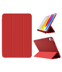 Ntech ipad 2022 hoes met pencil houder smart bookcase Rood