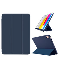 Ntech ipad 2022 hoes met pencil houder smart bookcase Donker Blauw