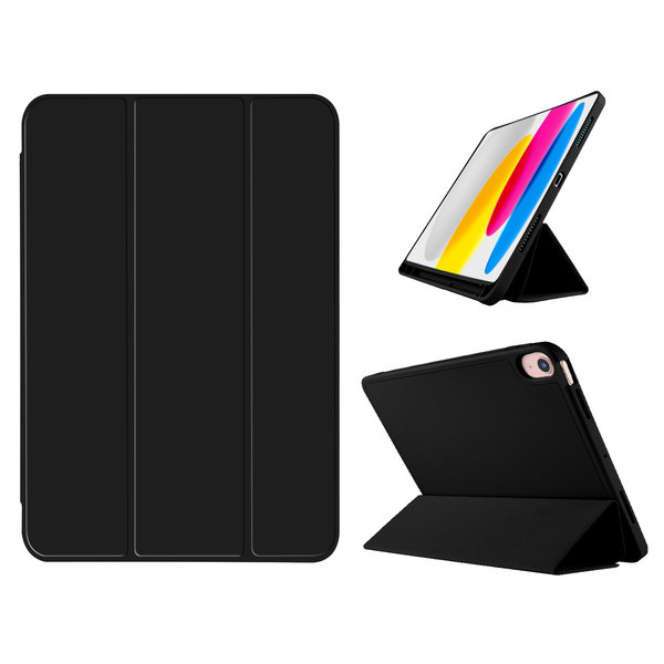 Ntech Hoes geschikt voor iPad 2022 10e Generatie (10.9 inch) met pencil houder - Smart bookcase - Zwart
