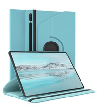 Ntech Samsung Tab S8 Ultra hoes Draaibare Book Case Cover Licht Blauw