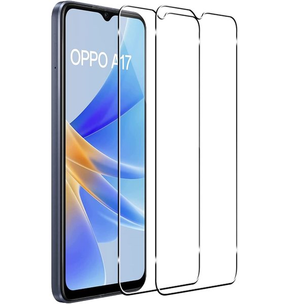 Ntech Screenprotector geschikt voor Oppo A17 screenprotector Beschermglas 2 pack - Screenprotector geschikt voor Oppo A17 screen protector glas
