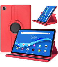 Ntech Lenovo M10 Plus 10.3 TB - X608 hoes Draaibare Book Multi stand Case Cover Rood